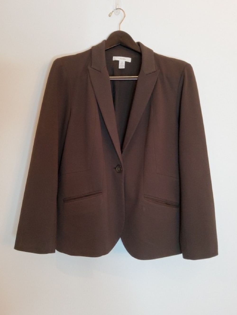 Chico's Tailored Dark Brown Single-Button Blazer  - L/12
